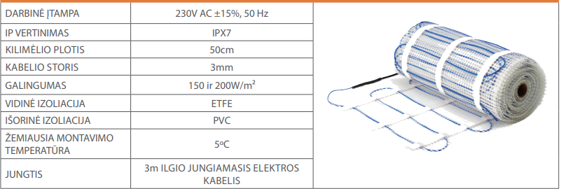 WarmUP PVC kilimėliai 