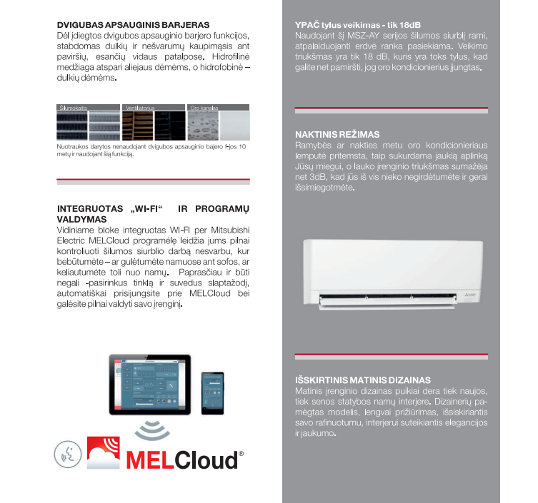 Mitsubishi Electric šilumos siurblys MSZ-AY-VGHZ