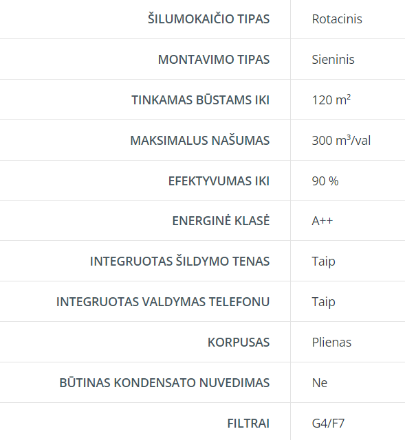 ROTACINIS REKUPERATORIUS BLAUBERG KOMFORT ROTO EC SE280 S21 SU WIFI VALDYMU