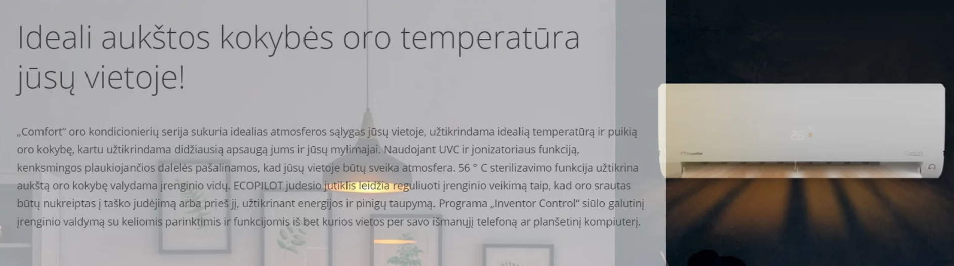 INVENTOR šilumos siurblys COMFORT SERIJA